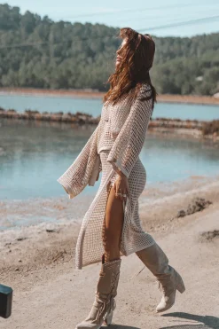 Ada Jupe portefeuille en maille beige clair