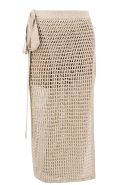 Ada Jupe portefeuille en maille beige clair
