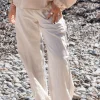 Agar Bordado Pantalon taupe clair