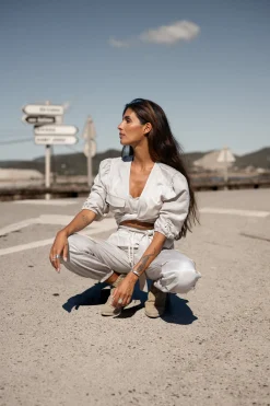Alyssa wrap top Ecru
