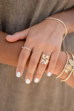 Anneau Dots Silver White
