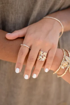 Bague Dots Gold White