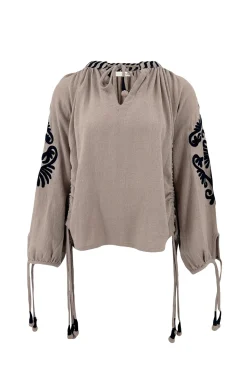 Blouse à broderie Esthetica Taupe