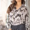Blouse Briso Baroque Noir imprimé