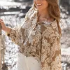 Blouse Briso Baroque Taupe imprimé