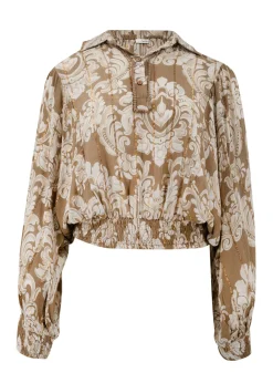 Blouse Briso Baroque Taupe imprimé
