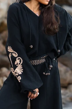 Blouse brodée Esthetica Noir