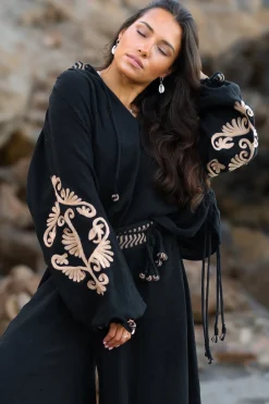 Blouse brodée Esthetica Noir