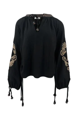 Blouse brodée Esthetica Noir