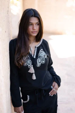 Blouse Corazon Broderie Noir