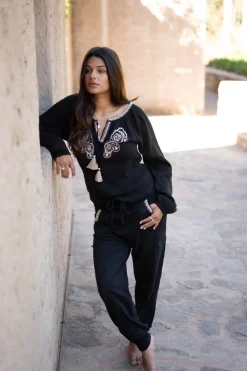 Blouse Corazon Broderie Noir