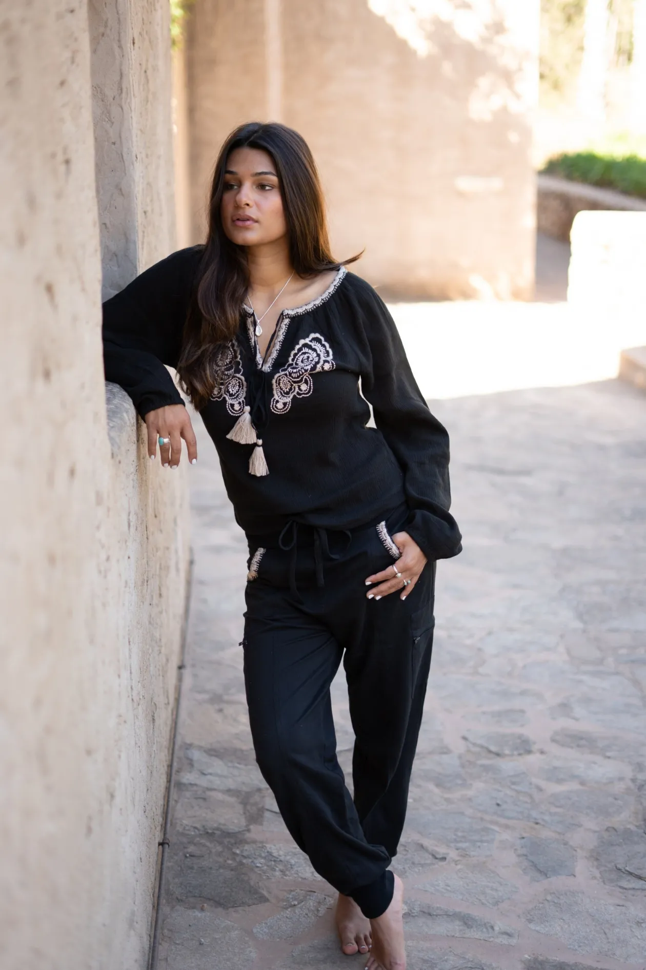 Blouse Corazon Broderie Noir