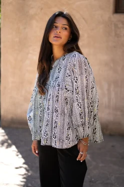 Blouse Corazon Print Noir