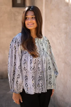 Blouse Corazon Print Noir