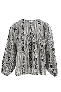 Blouse Corazon Print Noir