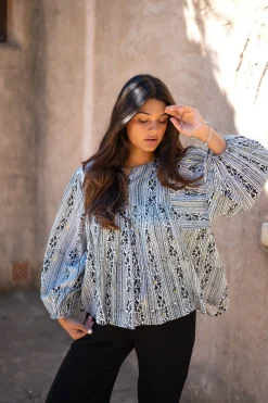 Blouse Corazon Print Noir