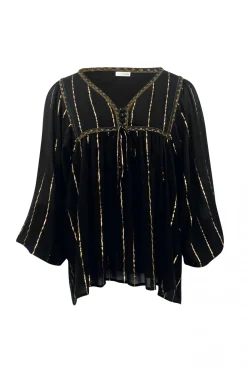 Blouse Gigi Stripe Noir