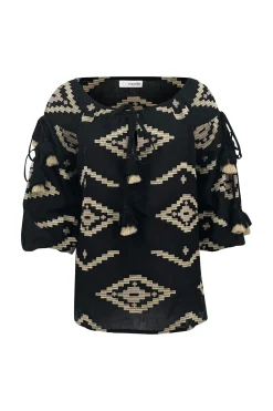 Blouse Ida Ethnic Noir Imprimé