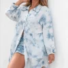 Blouse longue Kyara Blue Tie Dye