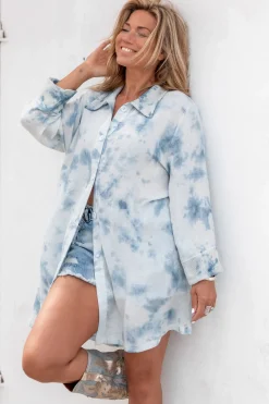 Blouse longue Kyara Blue Tie Dye