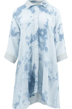 Blouse longue Kyara Blue Tie Dye