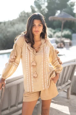 Blouse Tassel Riqueza Light Taupe