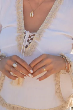 Bracelet à pois or blanc
