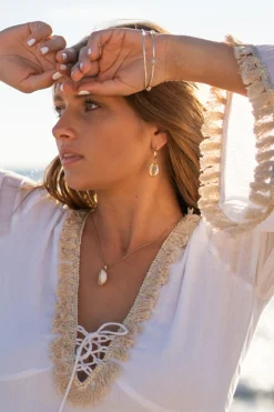 Bracelet à pois or blanc