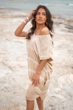 Caftan court Noa Tie Dye Sand/Beige