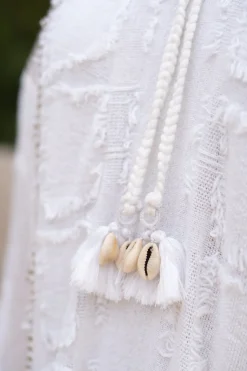 Caftan court Rhea Scorva Blanc
