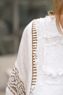 Caftan court Rhea Scorva Blanc