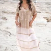Caftan long Noa Tie Dye Poudre/Sable