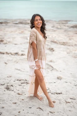 Caftan long Noa Tie Dye Poudre/Sable