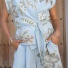 Cardigan Vidal Floral Bleu pâle