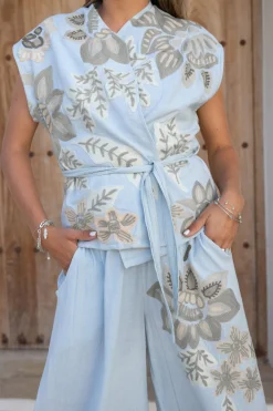 Cardigan Vidal Floral Bleu pâle