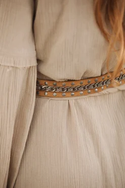 Ceinture métallique en daim Nola