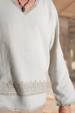Chemise à col en V Raf Ivory
