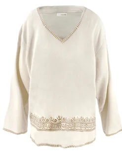 Chemise à col en V Raf Ivory