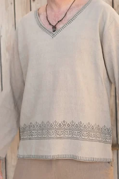 Chemise à col en V Raf Sand