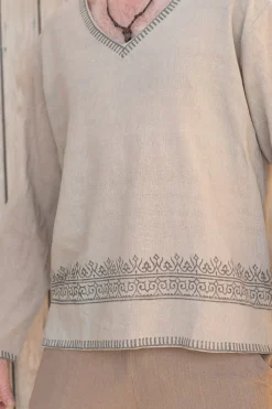 Chemise à col en V Raf Sand