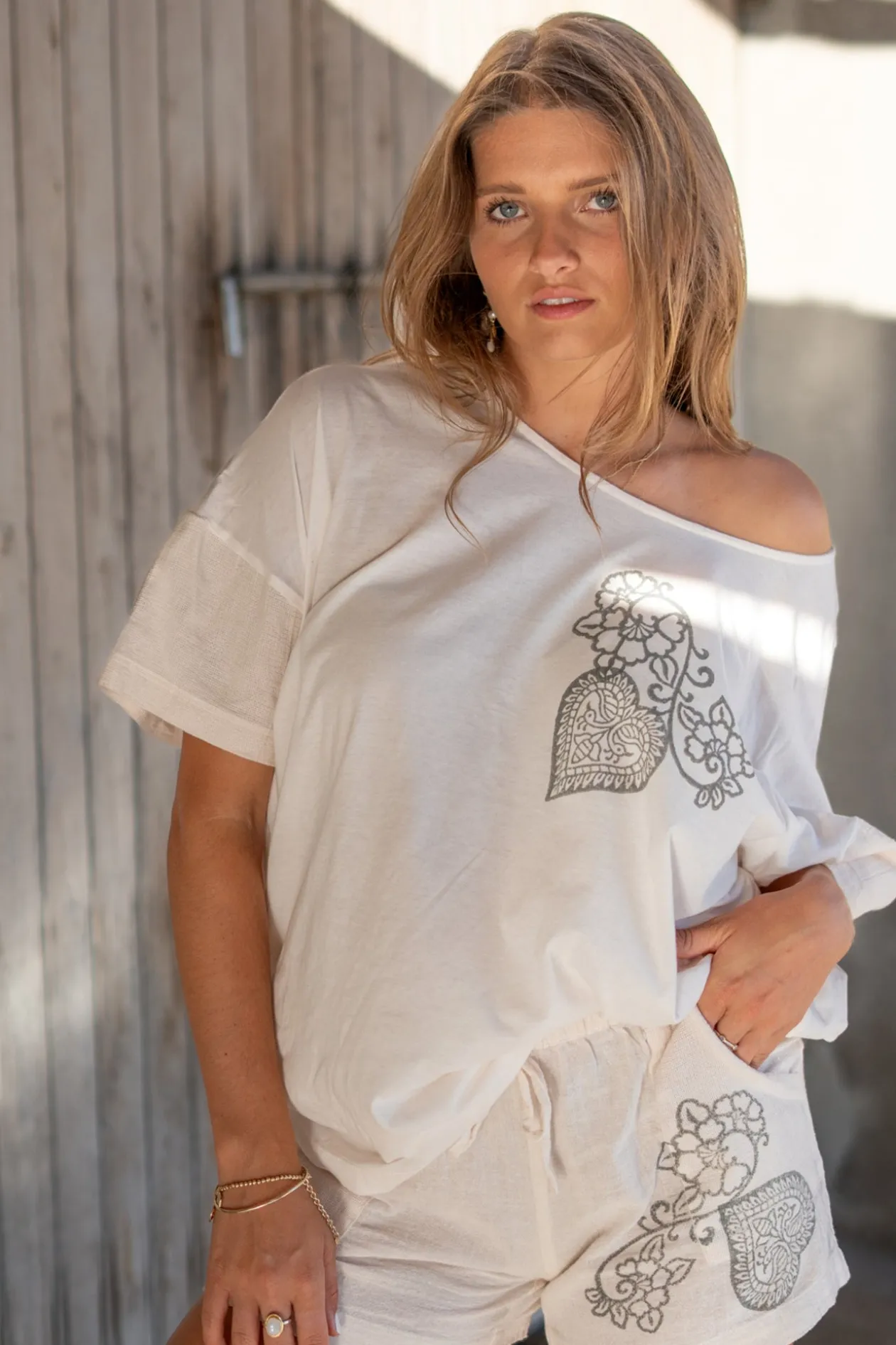 Chemise Carré Jersey Blanc