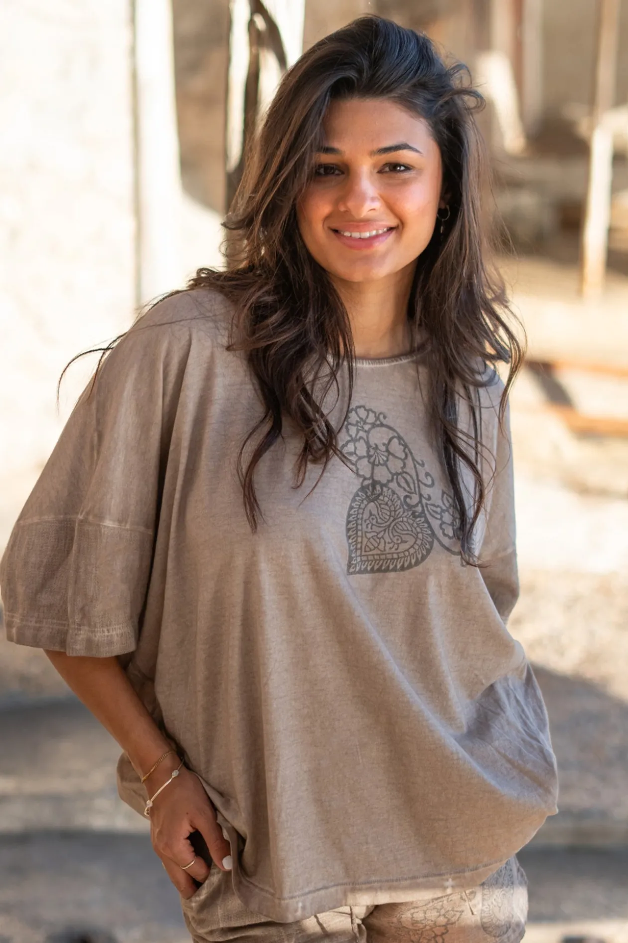 Chemise Carré Jersey Taupe