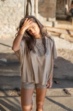 Chemise Carré Jersey Taupe