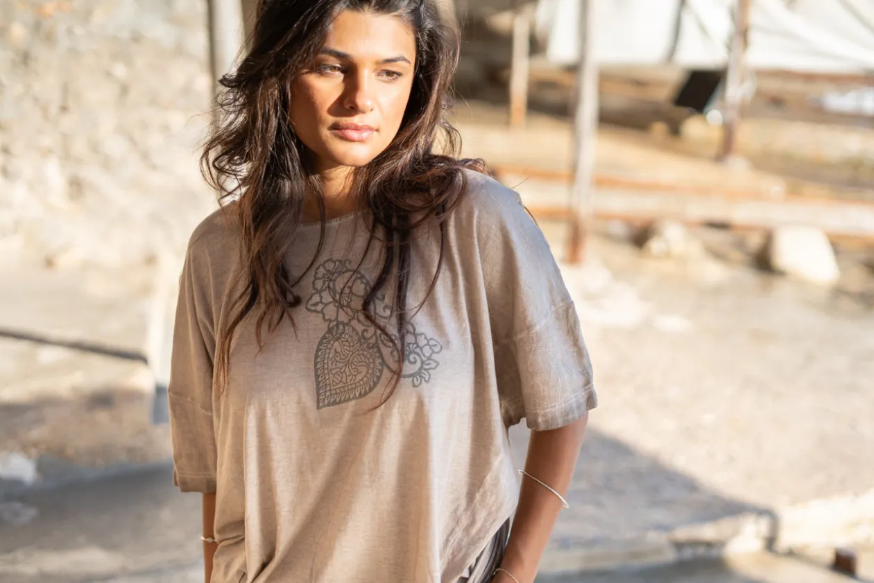 Chemise Carré Jersey Taupe