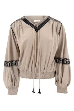 Chemisier à manches bouffantes Espanola Light Taupe