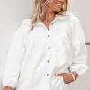 Chemisier en denim Pancha Blanc cassé
