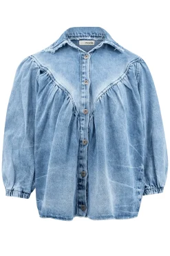 Chemisier en denim Pancha Bleu