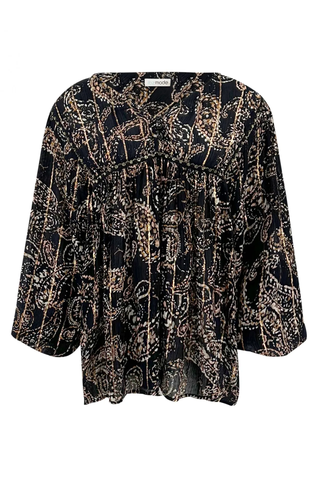 Chemisier Kiki Paisley Noir