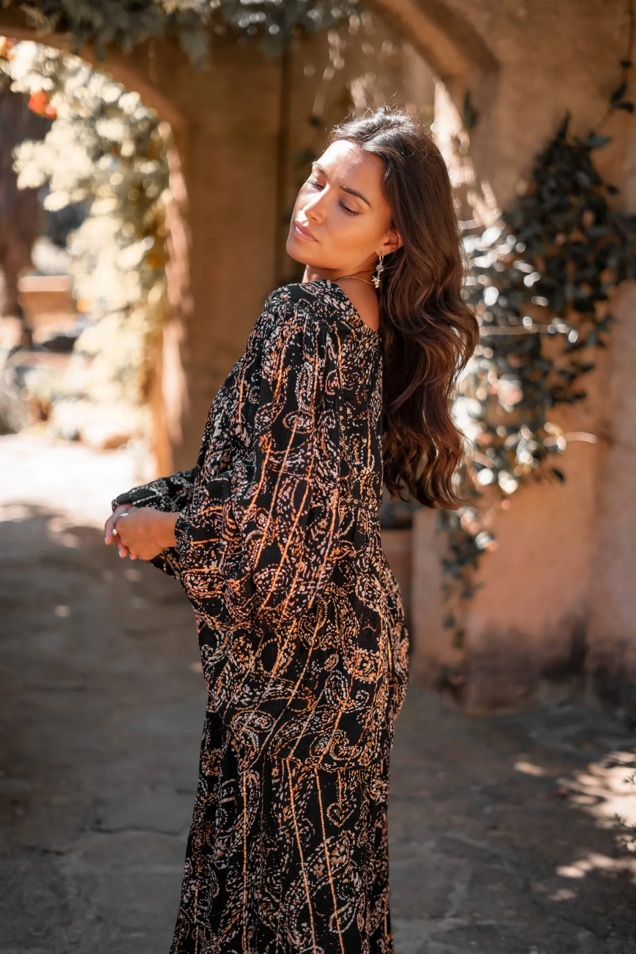 Chemisier Kiki Paisley Noir