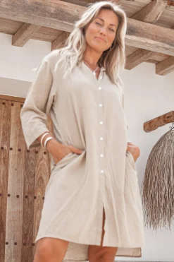 Chemisier midi Esma Taupe